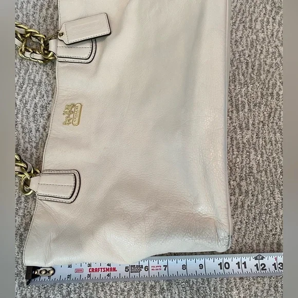 Coach Ivory Leather Tote with Gold Chain and Leather Straps Retail Style 20466 - Picture 16 of 16